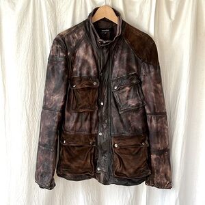 Men’s Muubaa distressed leather jacket size M